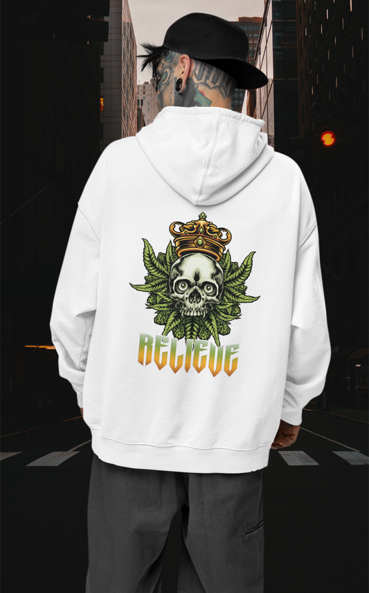 RELIEVE Streetwear Imprimé au dos - Sweat à capuche unisexe bio oversize Slammer Adulte SH