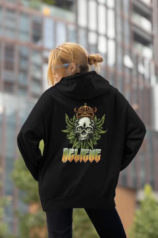 RELIEVE Streetwear Imprimé au dos - Sweat à capuche unisexe bio oversize Slammer Adulte SH