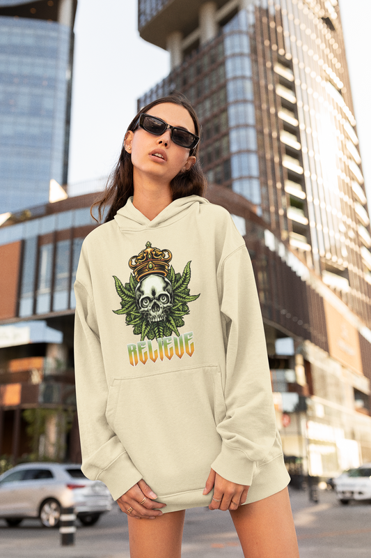 RELIEVE Streetwear Frontprint - Sweat à capuche unisexe bio oversize Slammer pour adultes SH