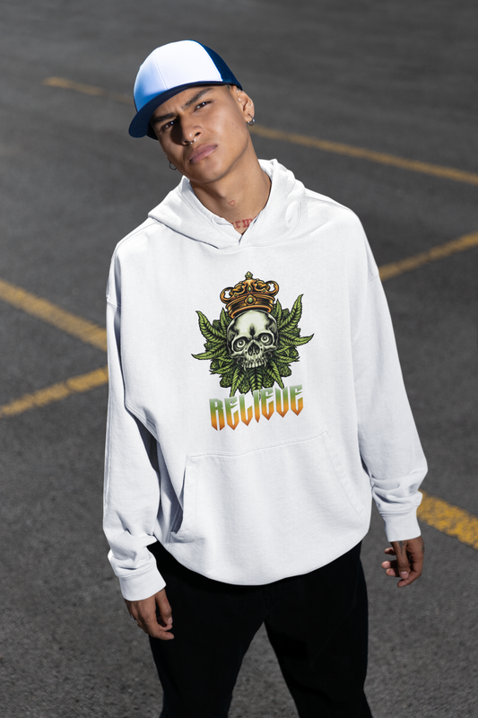 RELIEVE Streetwear Frontprint - Sweat à capuche unisexe bio oversize Slammer pour adultes SH