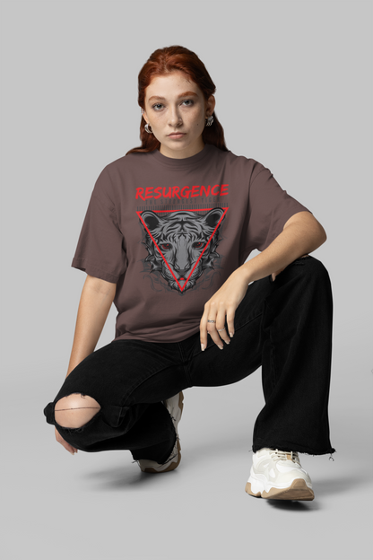 RESURGENCE STRONGEST TIGER Warrior Streetwear Impression avant - T-shirt Freestyler Bio Oversize Unisexe Adulte SH