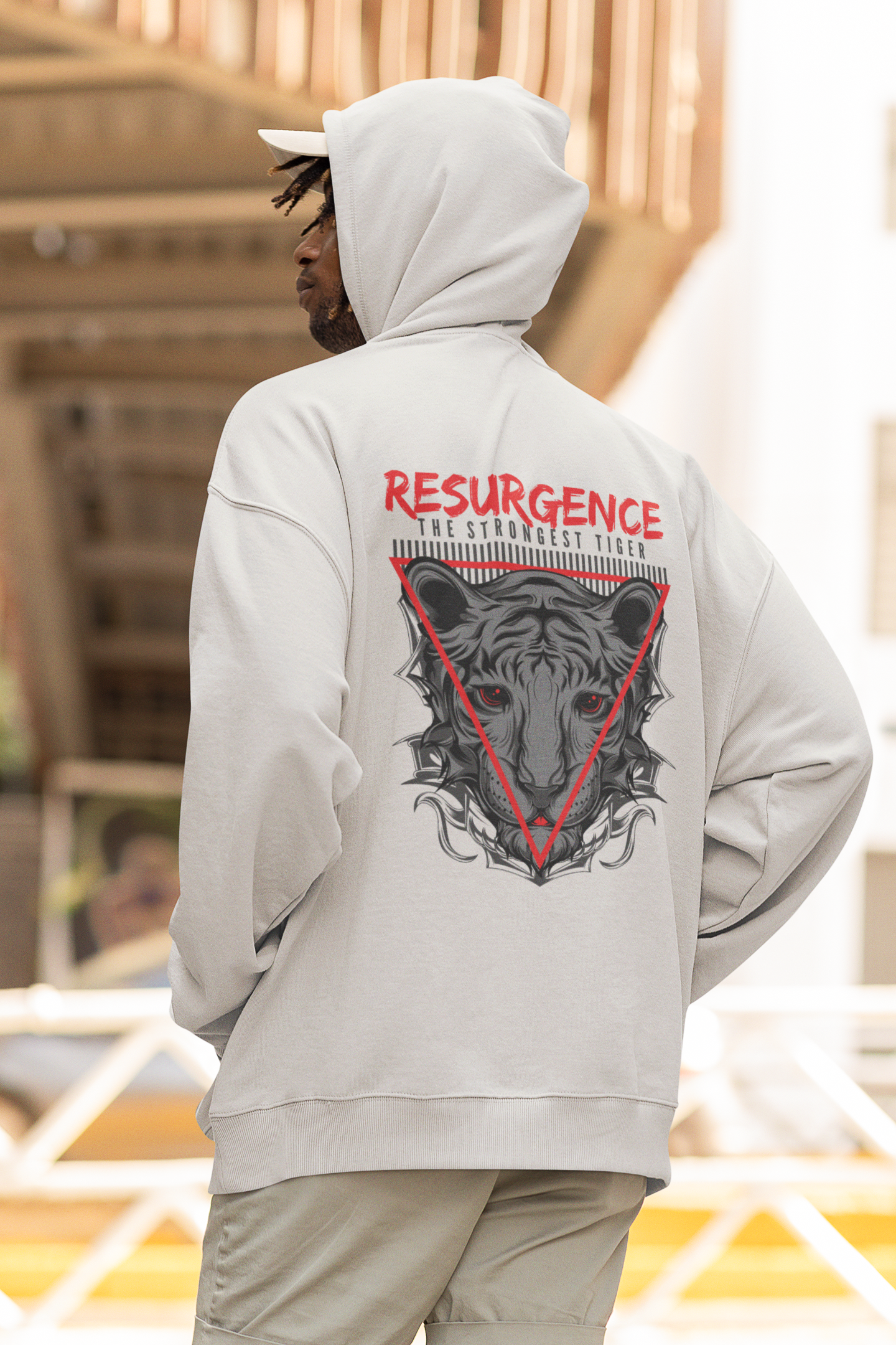 RESURGENCE STRONGEST TIGER Warrior Streetwear - Slammer Bio Oversized Unisex Hoodie Adult SH