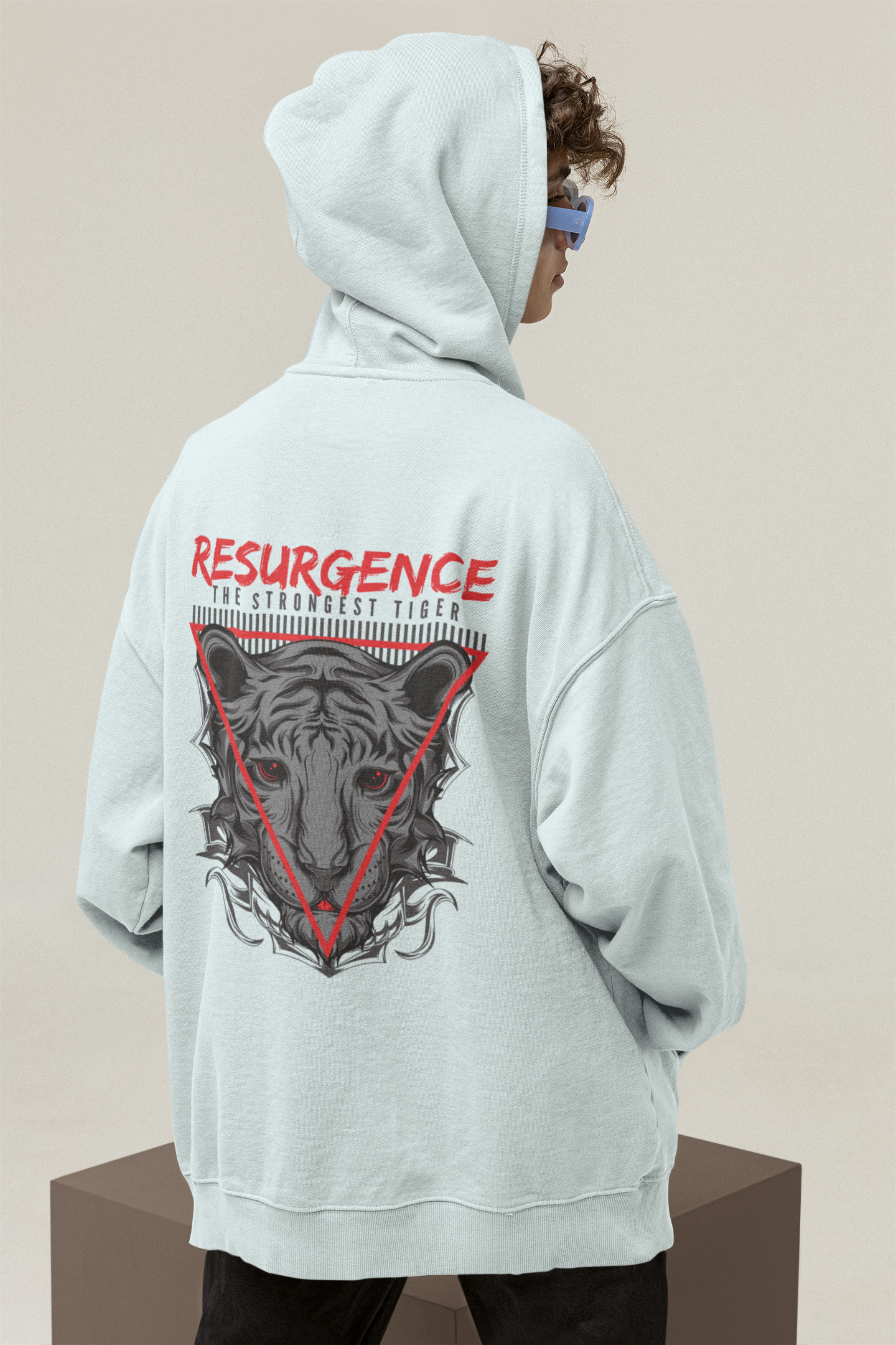 RESURGENCE STRONGEST TIGER Warrior Streetwear - Slammer Bio Oversized Unisex Hoodie Adult SH
