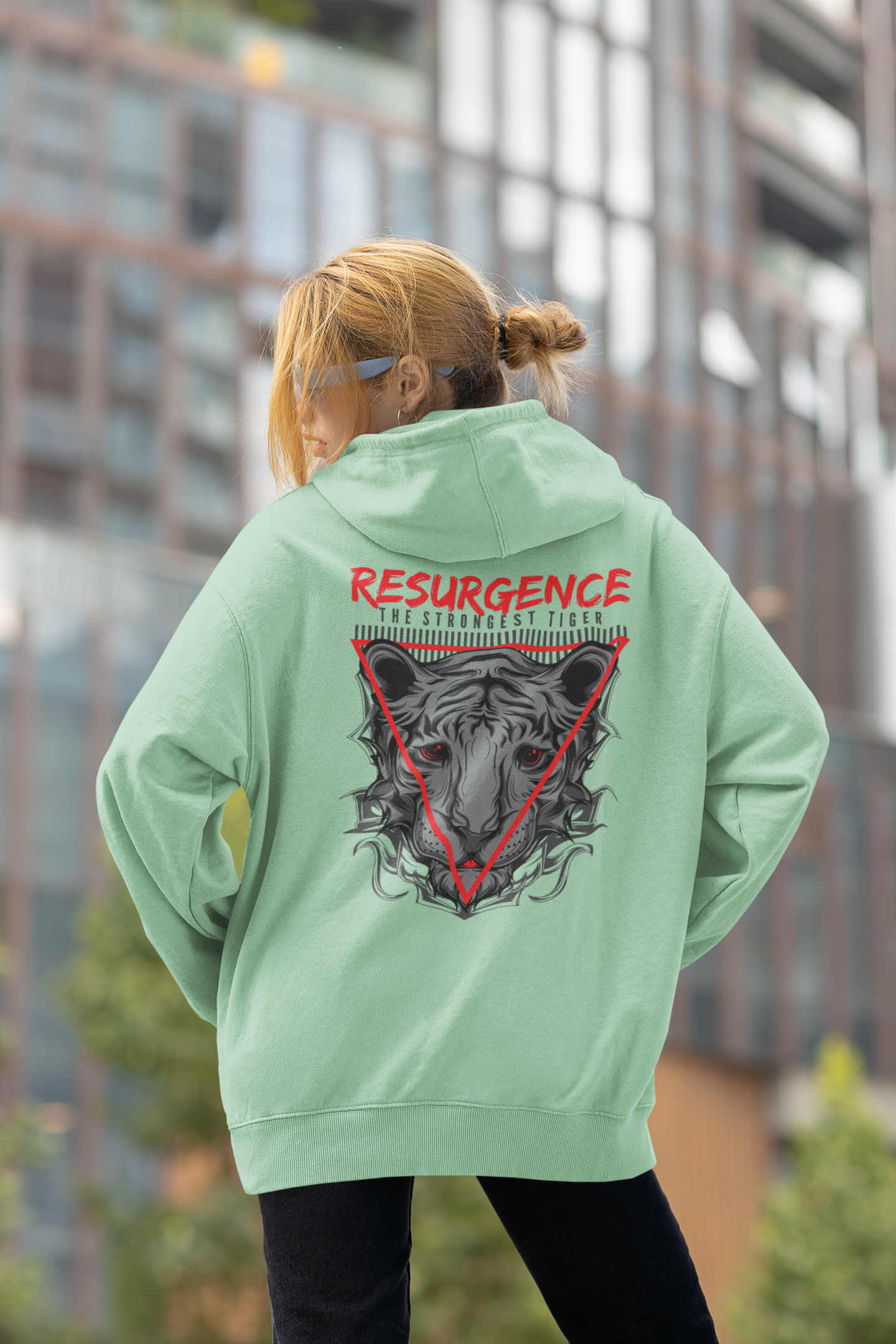 RESURGENCE STRONGEST TIGER Warrior Streetwear - Slammer Bio Oversized Unisex Hoodie Adult SH