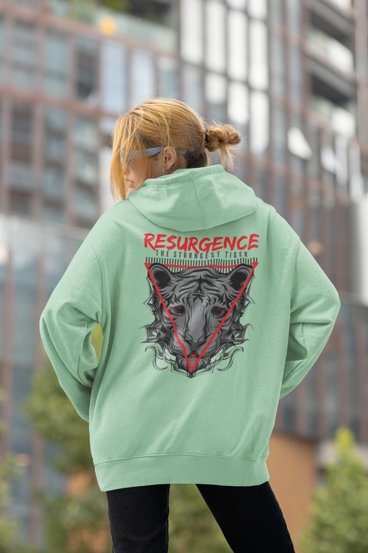 KRYOT Warrior Resurgence Strongest Tiger Hoodie - Unisex Heavyweight Oversized Streetwear 350 GSM Bio-Baumwolle