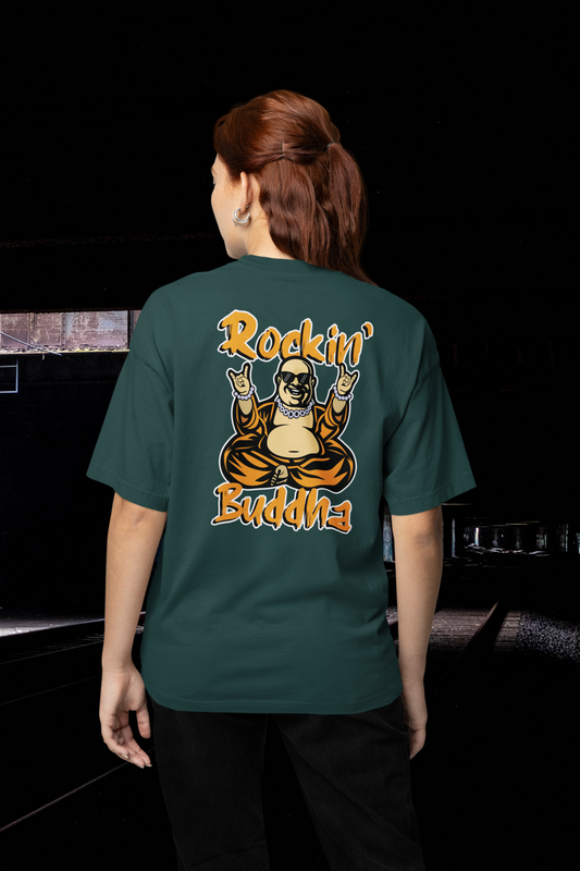 ROCKIN BUDDAH Streetwear Backprint - T-shirt unisexe oversize Freestyler Bio Adulte SH