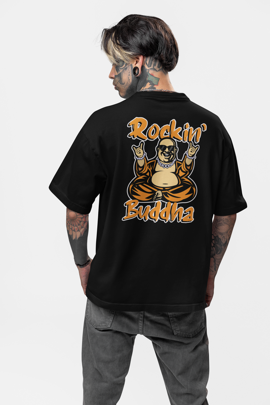 ROCKIN BUDDAH Streetwear Backprint - T-shirt unisexe oversize Freestyler Bio Adulte SH