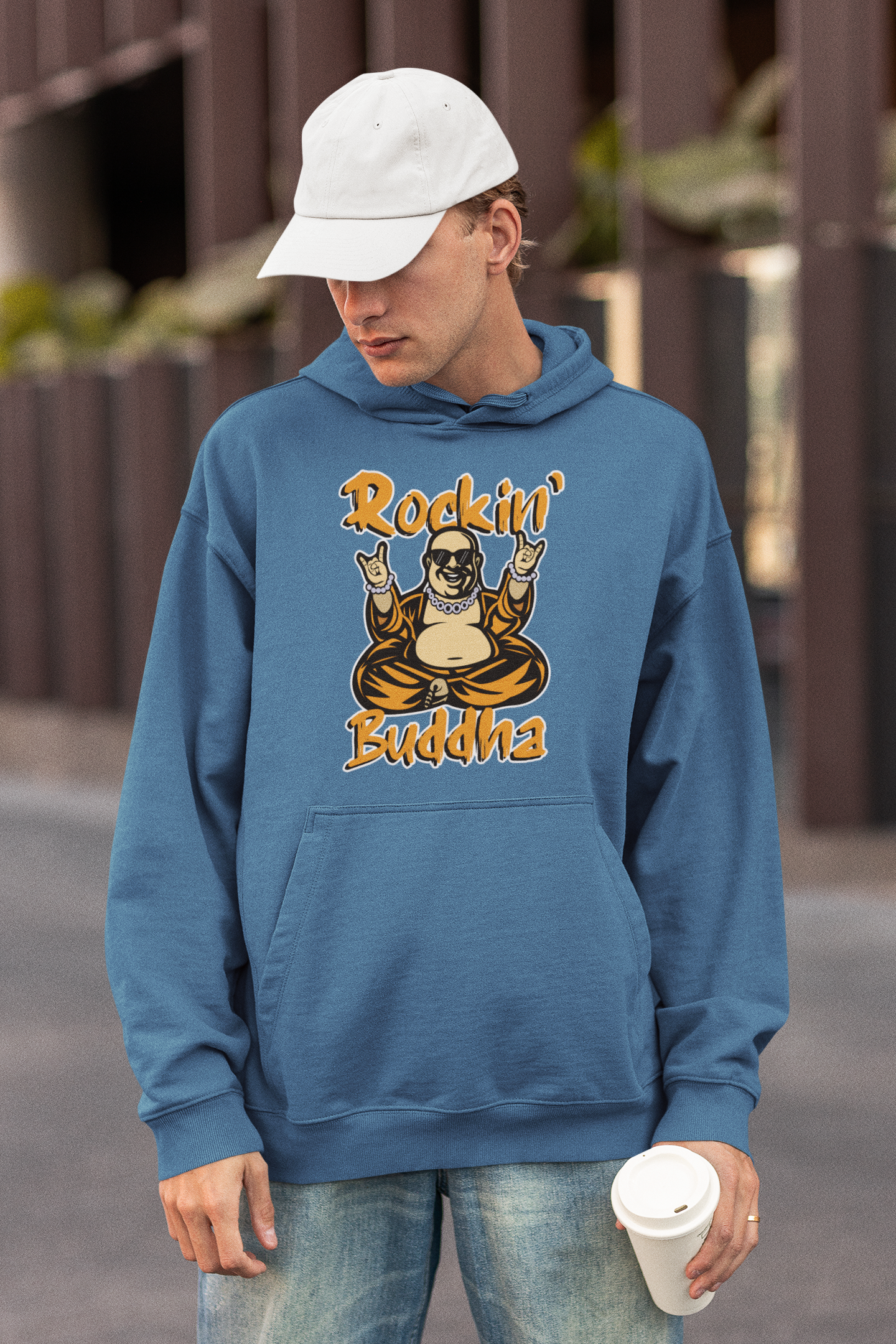 ROCKIN BUDDHA Streetwear Imprimé devant - Slammer Bio Oversized Unisexe Hoodie Adulte SH
