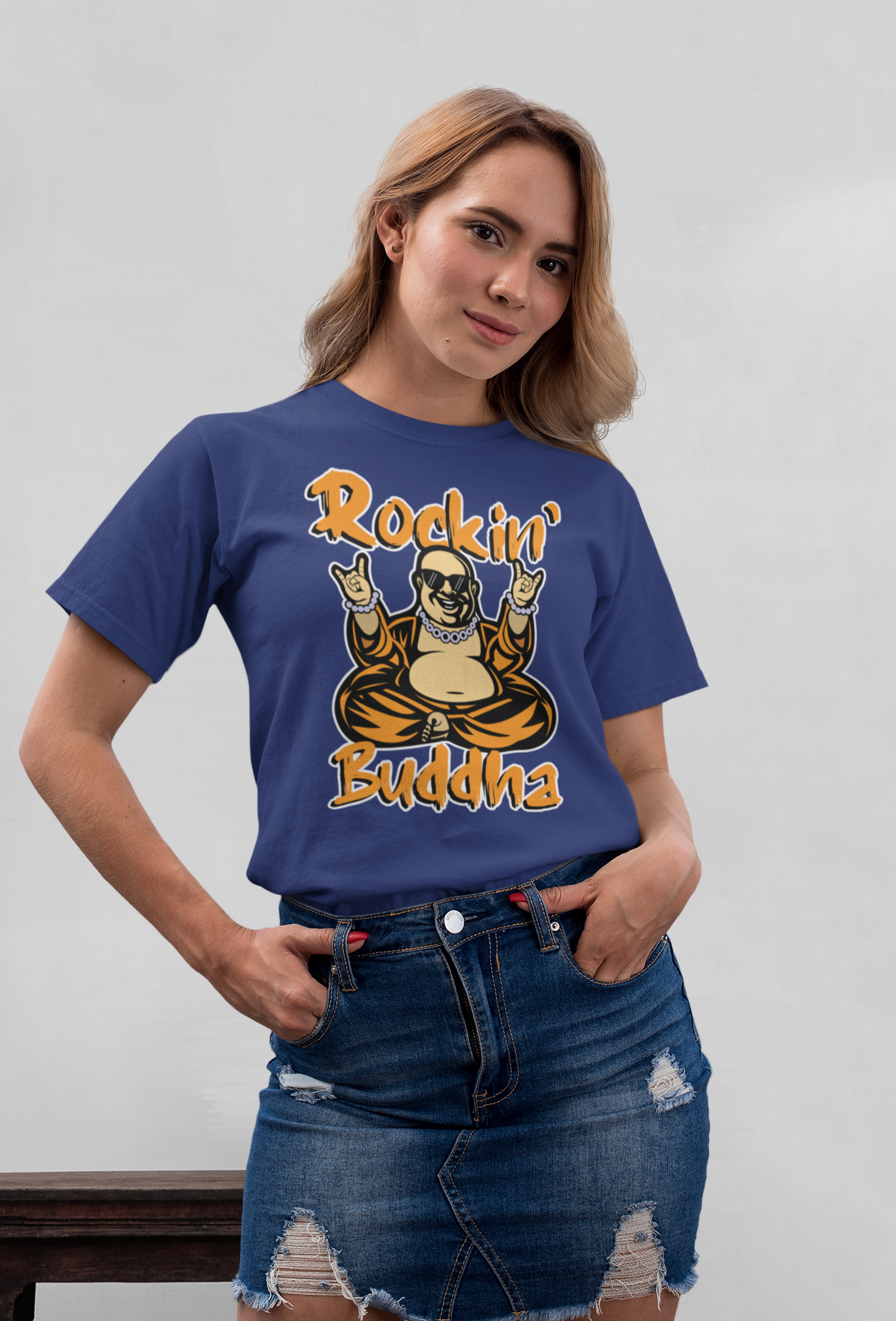 ROCKIN BUDDHA Streetwear Recto - T-shirt unisexe pour adulte Créateur SH