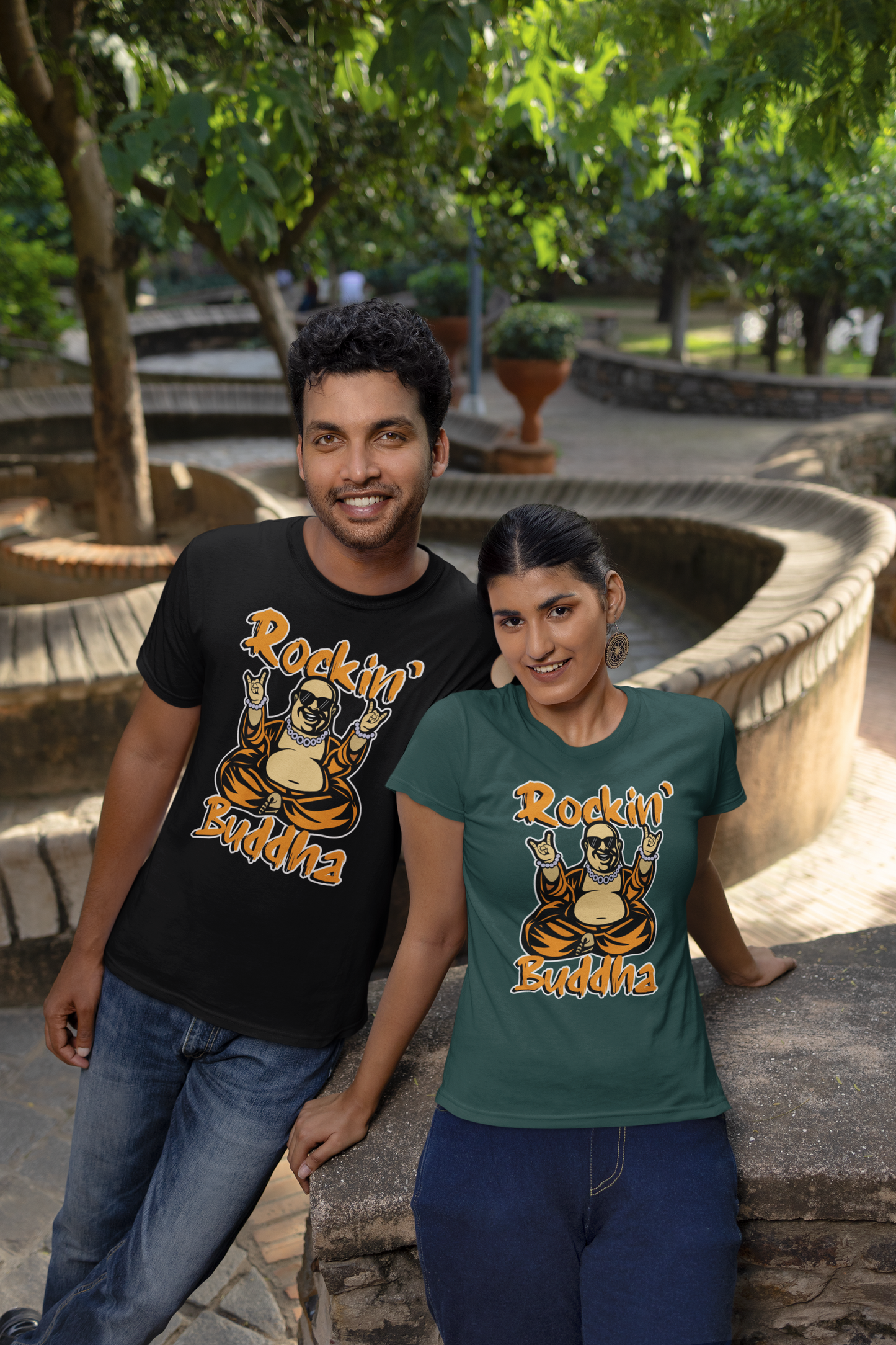 ROCKIN BUDDHA Streetwear Recto - T-shirt unisexe pour adulte Créateur SH