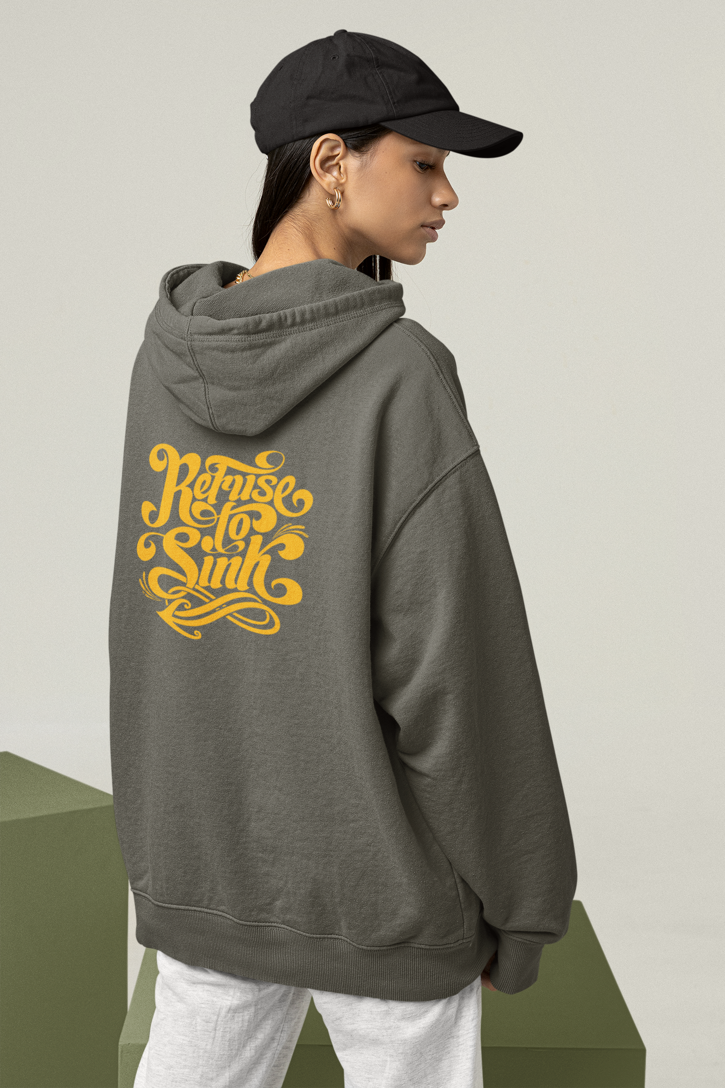 REFUSE TO SINK Streetwear Backprint - Slammer Organic Oversized Unisex Adults Hoodie SH