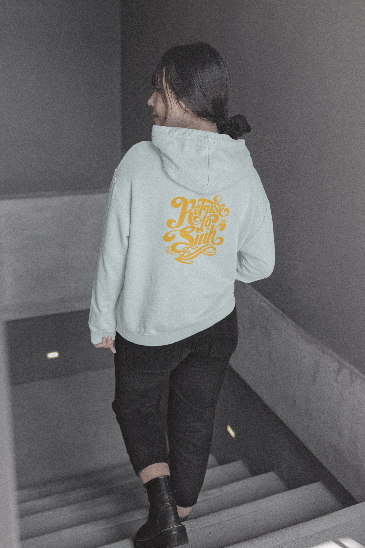 REFUSE TO SINK Streetwear Backprint - Slammer Organic Oversized Unisex Adults Hoodie SH
