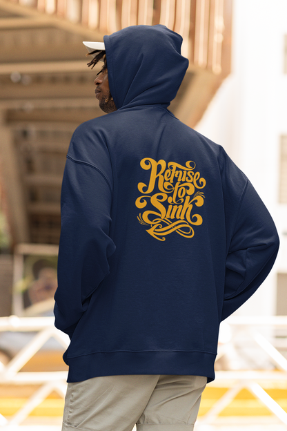REFUSE TO SINK Streetwear Backprint - Slammer Organic Oversized Unisex Adults Hoodie SH