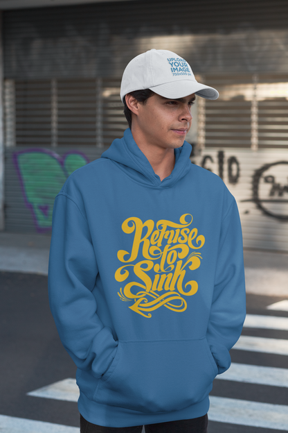 KRYOT Refuse To Sinh Hoodie Frontprint - Unisex Heavyweight Oversized Streetwear 350 GSM Bio-Baumwolle