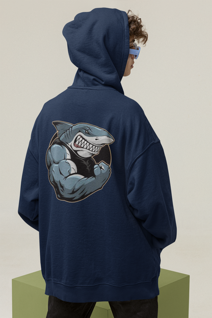 SHARKY MUSKEL HAI Streetwear Backprint - Slammer Bio Oversized Unisexe Hoodie Adulte SH