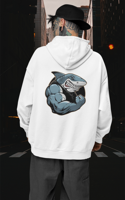 SHARKY MUSKEL HAI Streetwear Backprint - Slammer Bio Oversized Unisexe Hoodie Adulte SH
