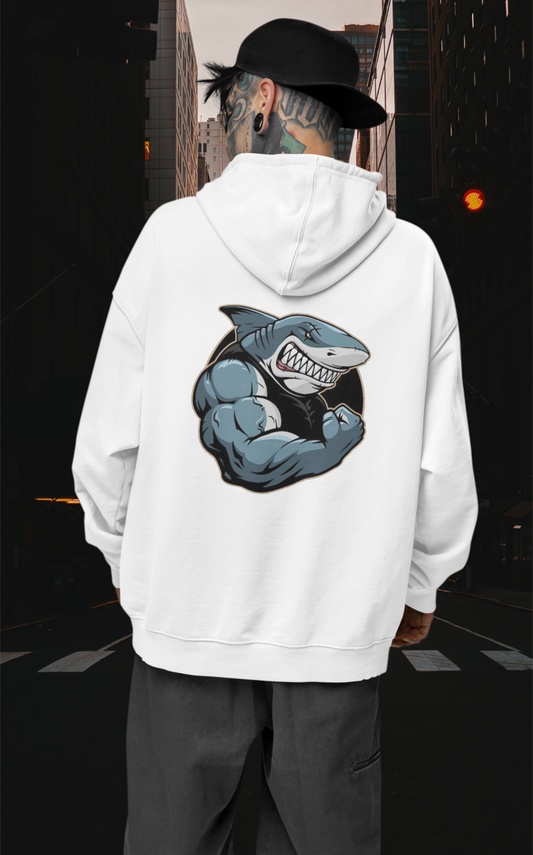 SHARKY MUSKEL HAI Streetwear Backprint - Slammer Bio Oversized Unisexe Hoodie Adulte SH