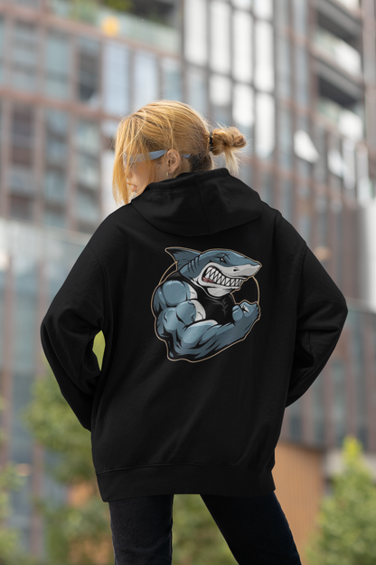 SHARKY MUSKEL HAI Streetwear Backprint - Slammer Bio Oversized Unisexe Hoodie Adulte SH