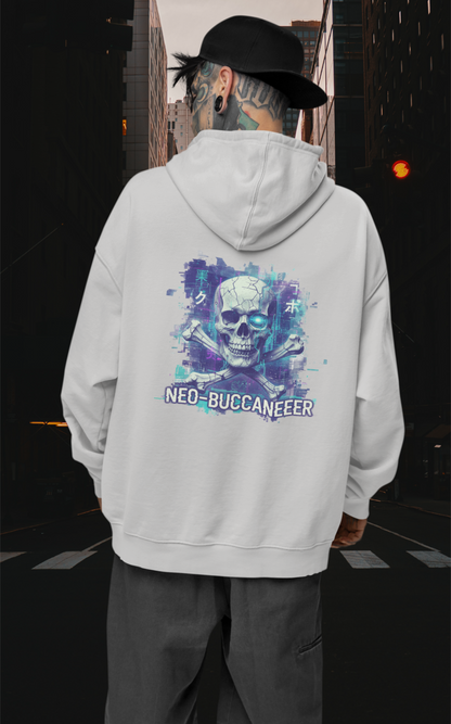 SKULL NEO-BUCCANEER Streetwear Backprint - Slammer Organic Oversized Unisex Adults Hoodie