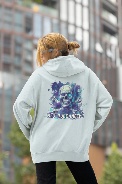 SKULL NEO-BUCCANEER Streetwear Backprint - Slammer Organic Oversized Unisex Adults Hoodie