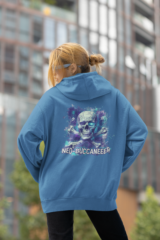 SKULL NEO-BUCCANEEER Streetwear Imprimé au dos - Slammer Bio Oversized Unisexe Hoodie Adulte SH