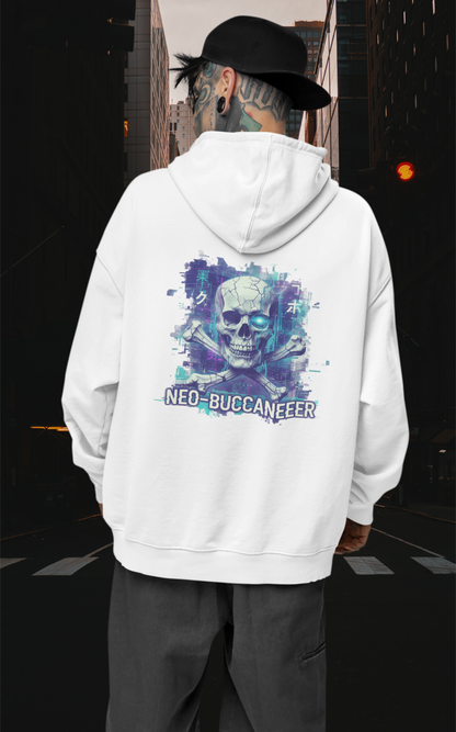 SKULL NEO-BUCCANEER Streetwear Backprint - Slammer Organic Oversized Unisex Adults Hoodie