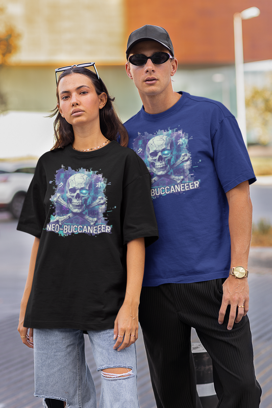 SKUL NEO-BUCANEEER Streetwear Imprimé frontal - T-shirt unisexe bio oversize Freestyler Adulte SH