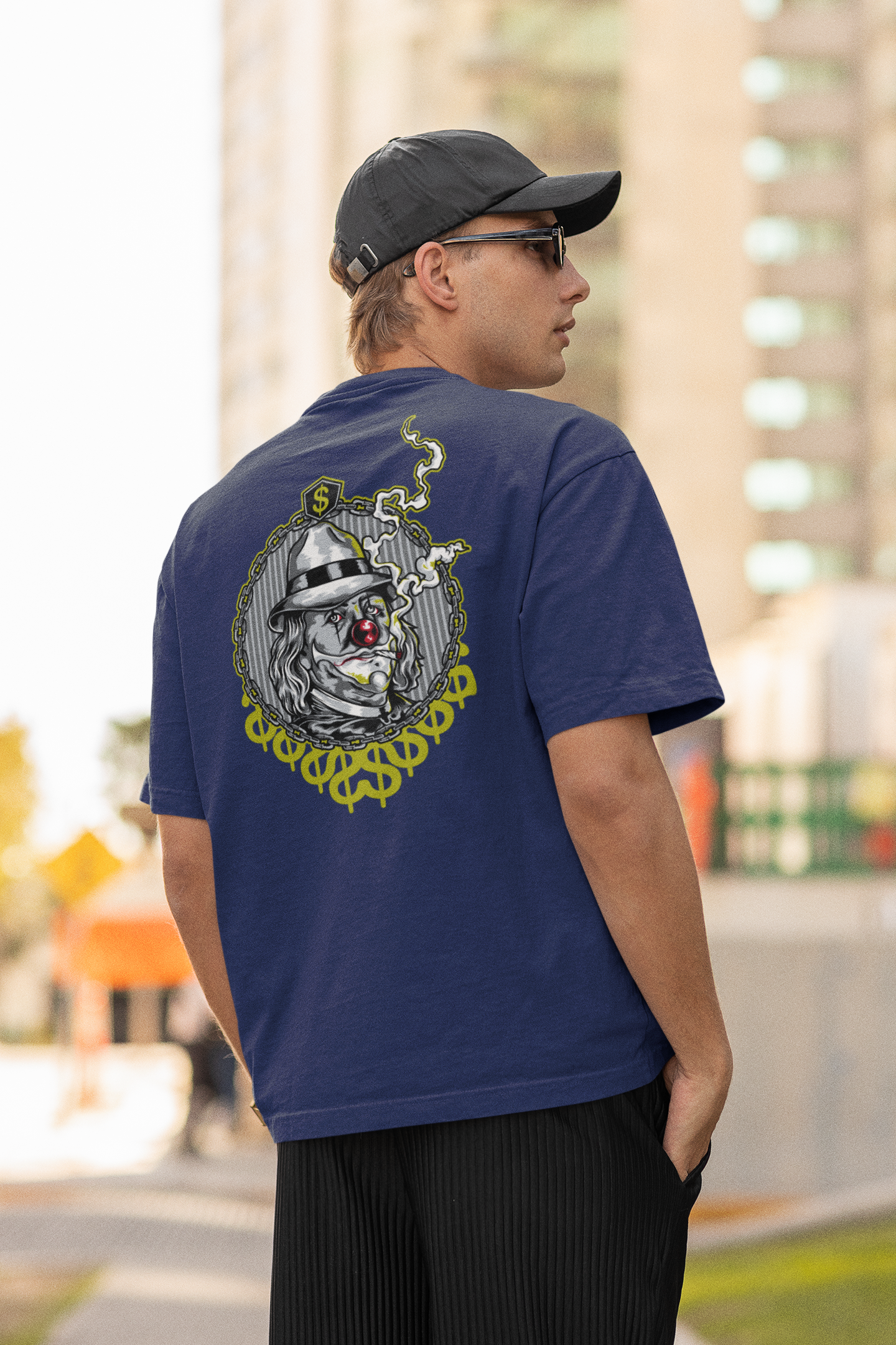 SMOKIE CLOWN Estampado trasero Streetwear - Camiseta Freestyler Bio Oversized Unisex Adulto SH