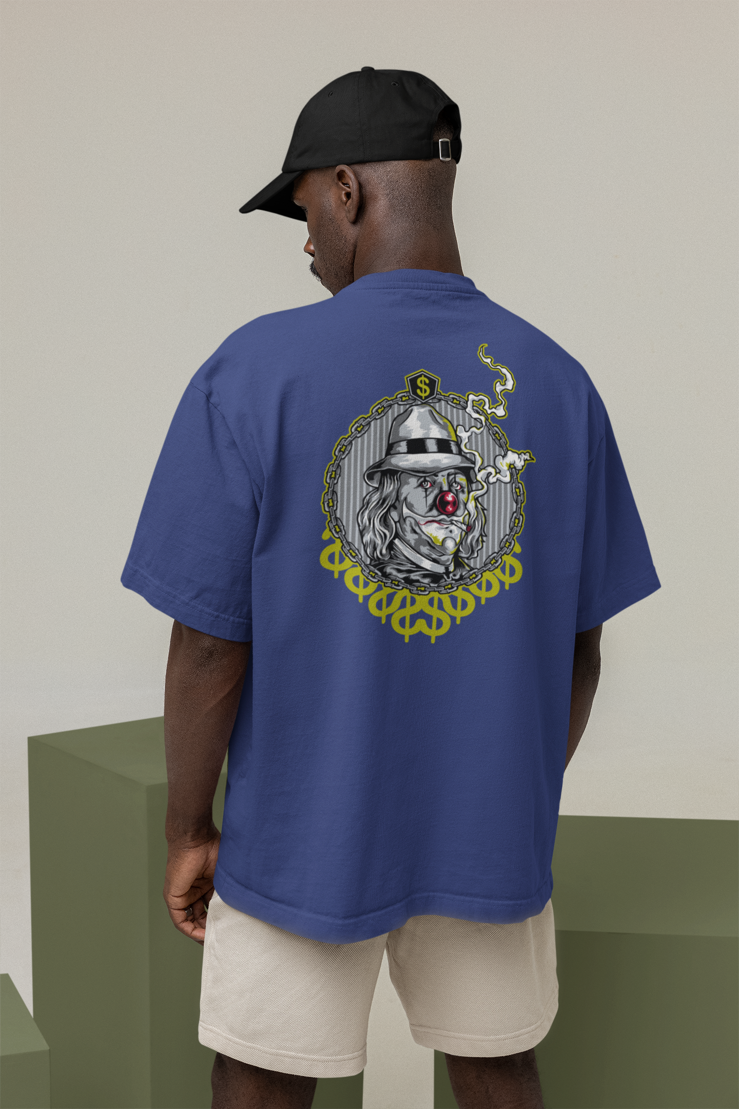 SMOKIE CLOWN Estampado trasero Streetwear - Camiseta Freestyler Bio Oversized Unisex Adulto SH