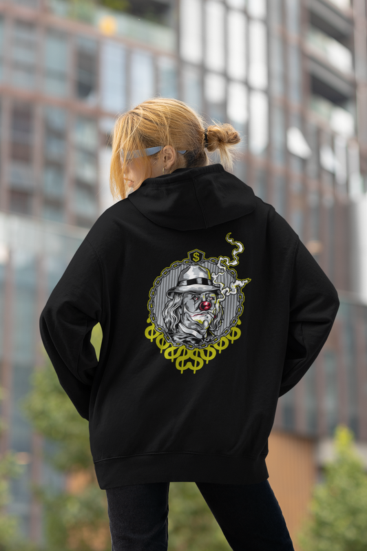 SMOKIE CLOWN Streetwear Backprint - Sweat à capuche unisexe bio oversize Slammer pour adultes SH