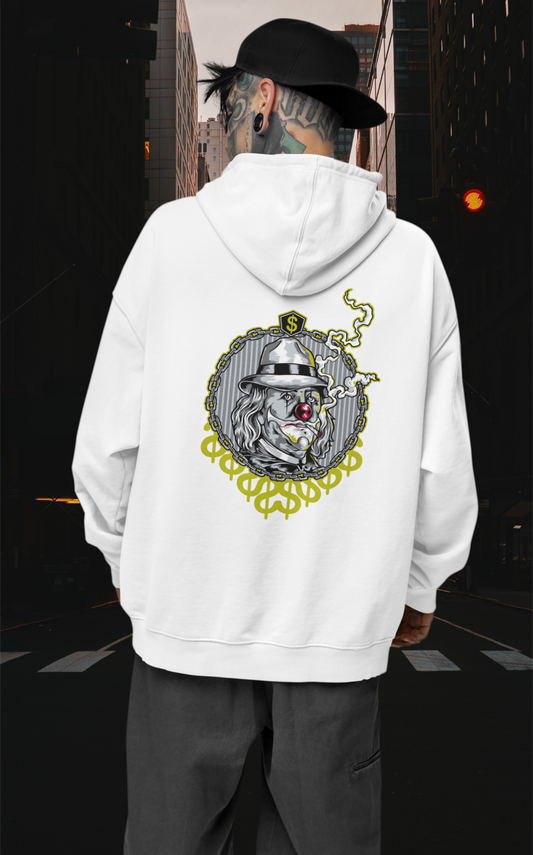 SMOKIE CLOWN Streetwear Backprint - Sweat à capuche unisexe bio oversize Slammer pour adultes SH