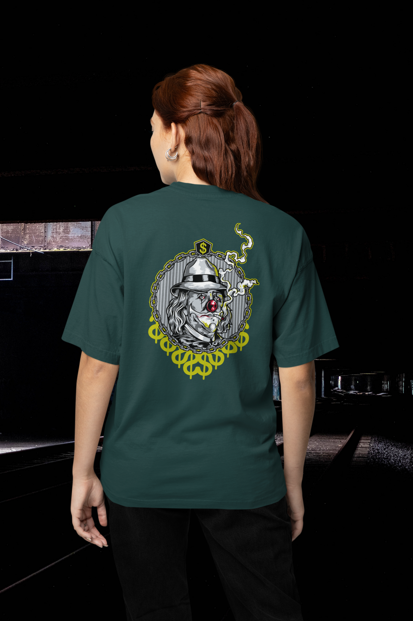 SMOKIE CLOWN Estampado trasero Streetwear - Camiseta Freestyler Bio Oversized Unisex Adulto SH