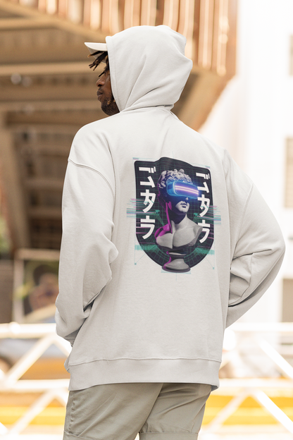 ESTATUA VIRTUAL GAFAS FUTURO Estampado trasero Streetwear - Sudadera con Capucha Oversize Unisex Bio para Adultos Slammer SH