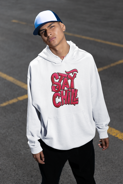 STAY CHILL Streetwear Frontprint - Slammer Bio Oversized Unisex Hoodie Erwachsene SH