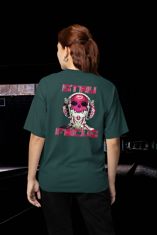 STAY FOCUS Streetwear Imprimé au dos - T-shirt unisexe ample Freestyler Bio pour adulte SH