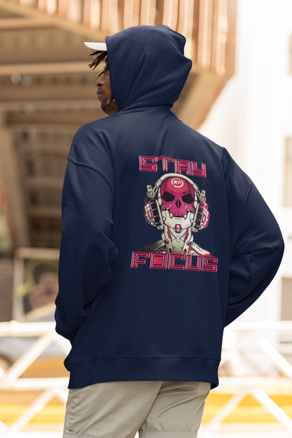 STAY FOCUS Streetwear Back Print - Slammer Organic Oversized Unisex Hoodie Adults SH