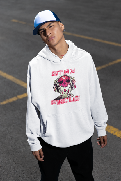 KRYOT Stay Focus Hoodie Frontprint - Unisex Heavyweight Oversized Streetwear 350 GSM Bio-Baumwolle