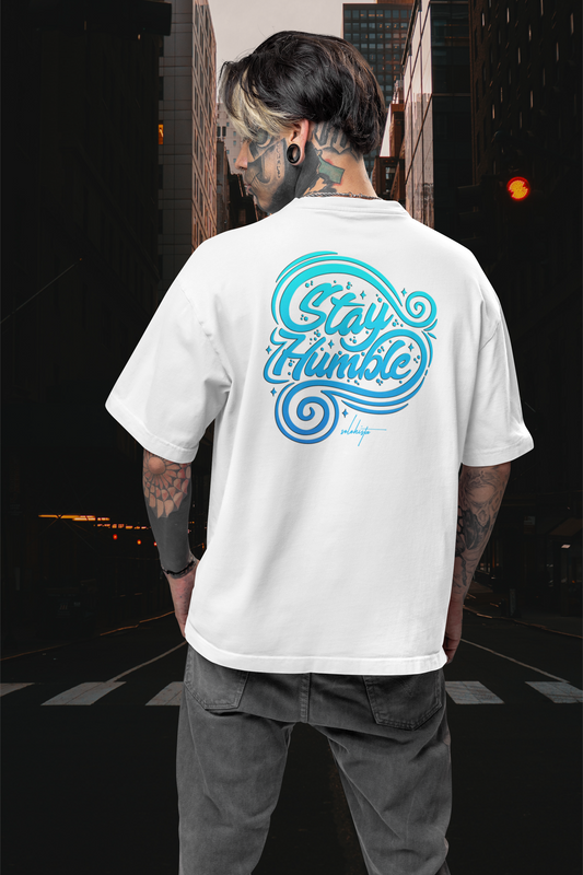 STAY HUMBLE Streetwear Imprimé au dos - T-shirt unisexe oversize bio Freestyler pour adultes SH