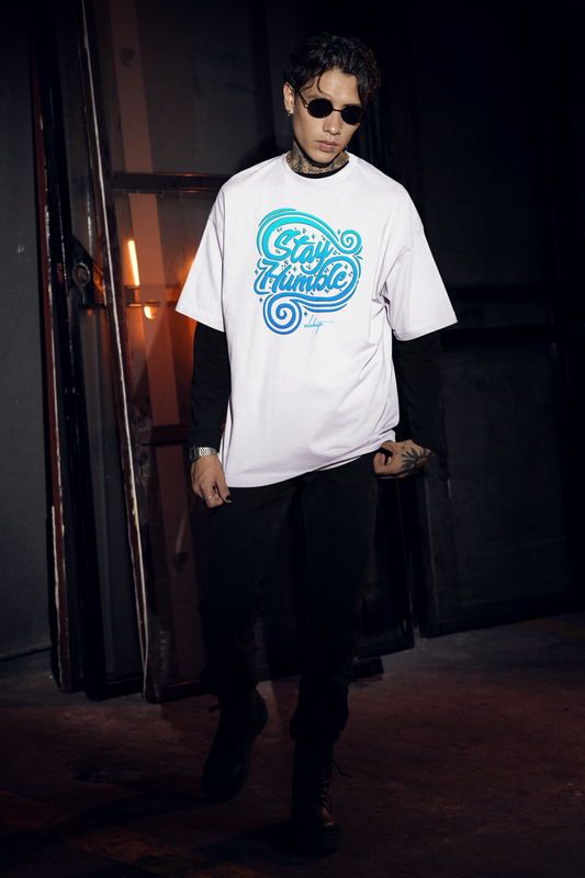STAY HUMBLE Streetwear Imprimé avant - T-shirt unisexe adulte bio Freestyler oversized SH