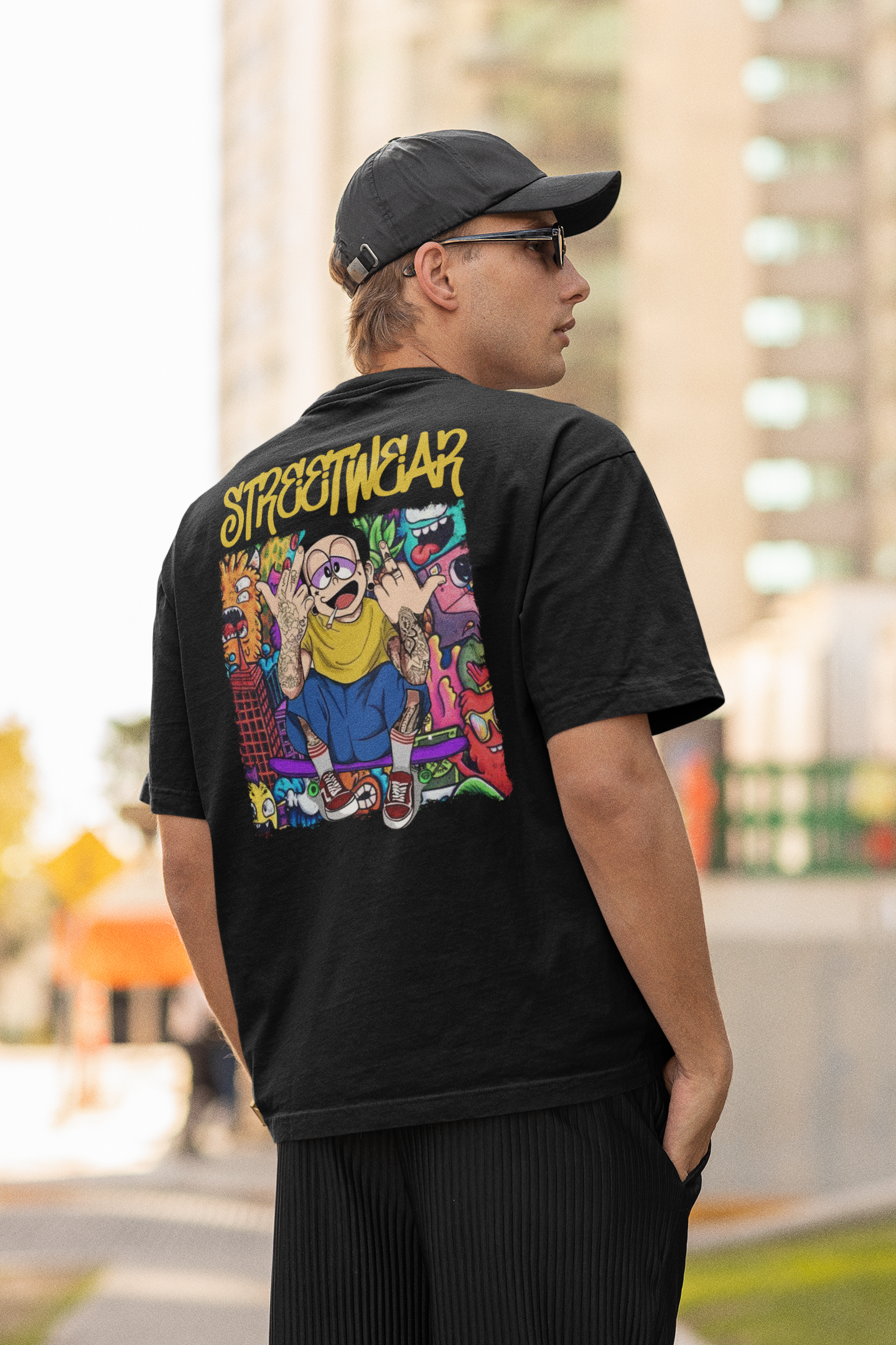 STREETWEAR FY Streetwear Backprint - Freestyler Organic Oversized Unisex T-Shirt Adult SH