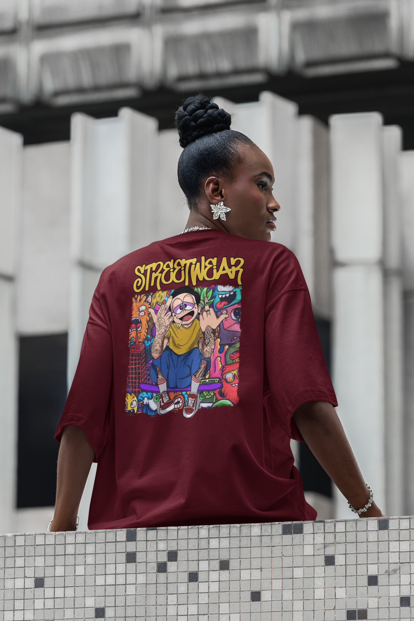 STREETWEAR FY Streetwear Backprint - Freestyler Organic Oversized Unisex T-Shirt Adult SH