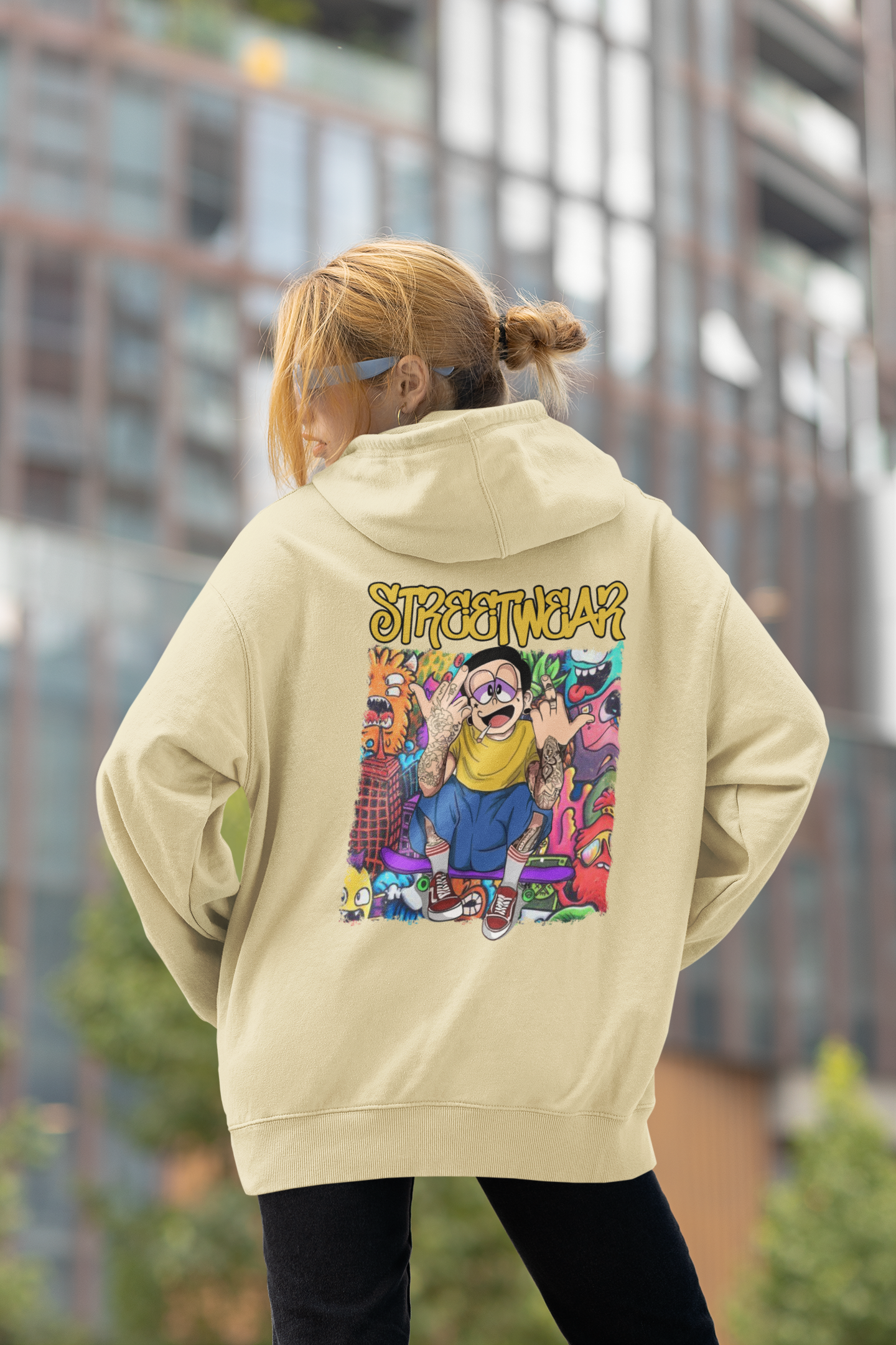 STREETWEAR FY Streetwear Backprint - Slammer Organic Oversized Unisex Hoodie Adult SH