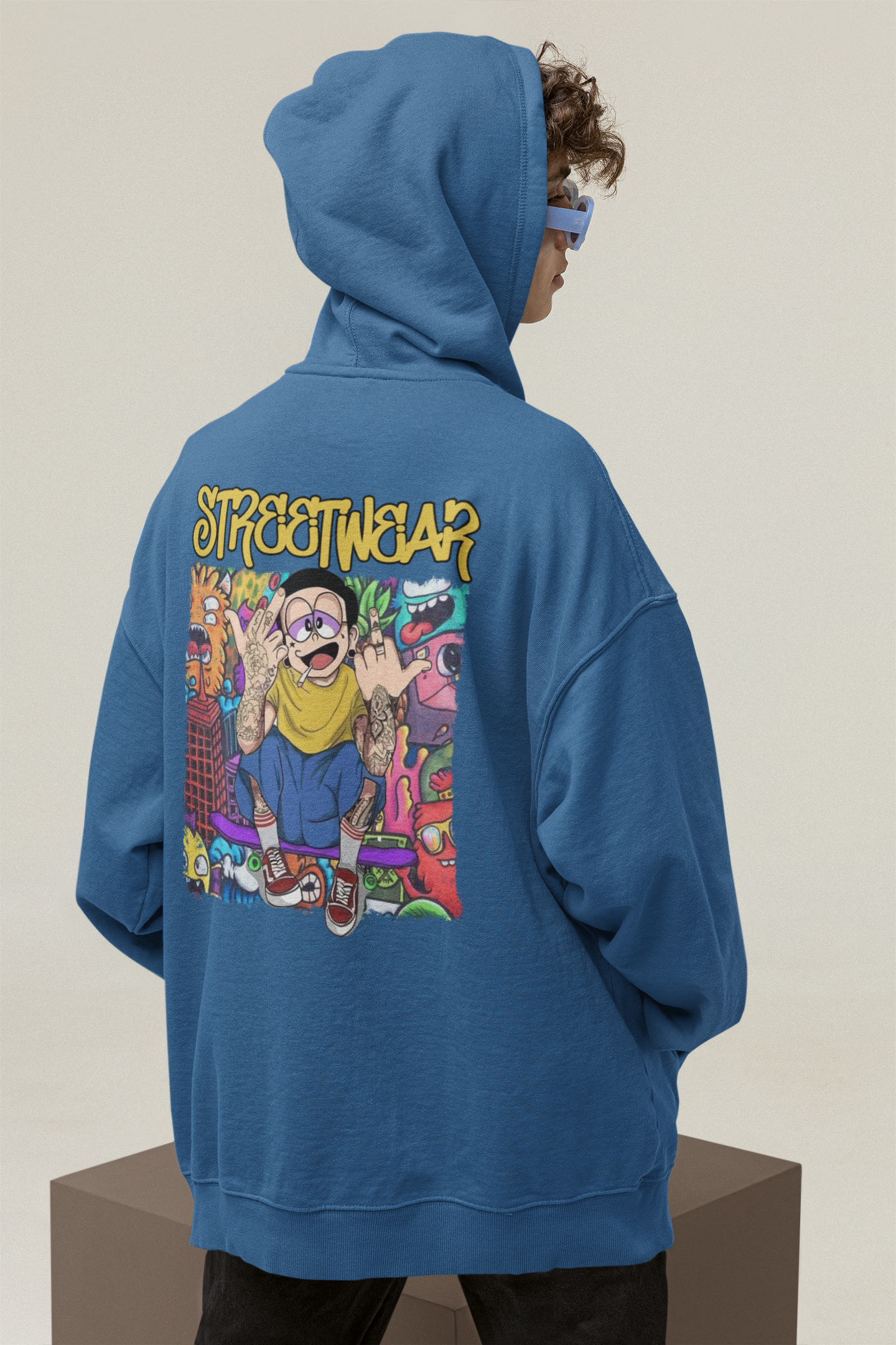 STREETWEAR FY Streetwear Backprint - Slammer Organic Oversized Unisex Hoodie Adult SH