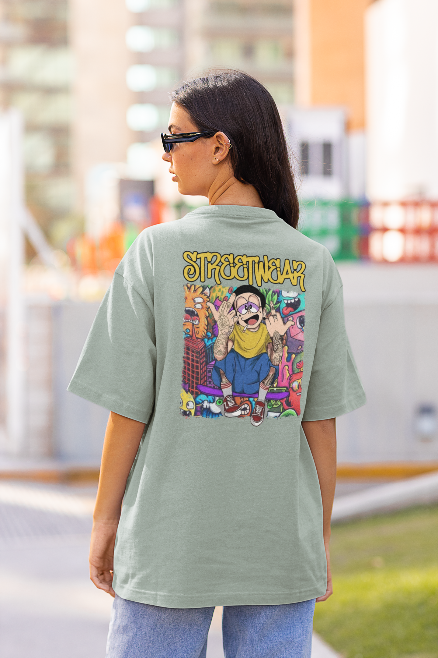 STREETWEAR FY Streetwear Backprint - Freestyler Organic Oversized Unisex T-Shirt Adult SH