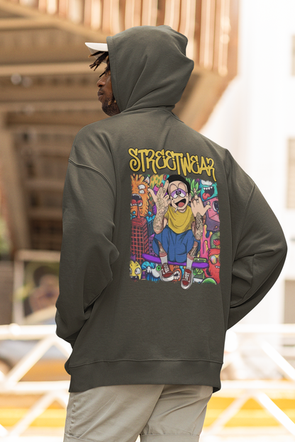 STREETWEAR FY Streetwear Backprint - Slammer Organic Oversized Unisex Hoodie Adult SH