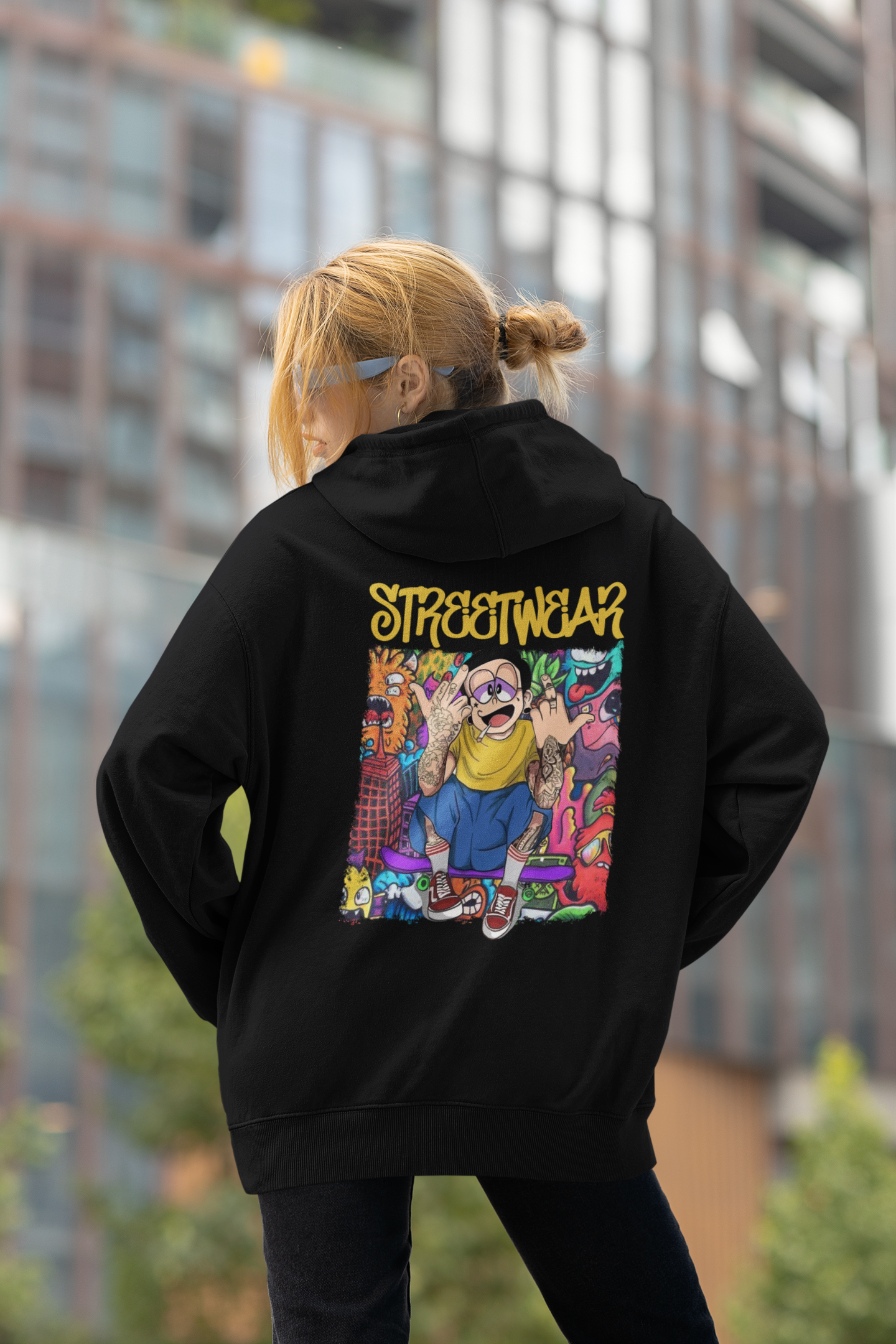 STREETWEAR FY Streetwear Backprint - Slammer Organic Oversized Unisex Hoodie Adult SH