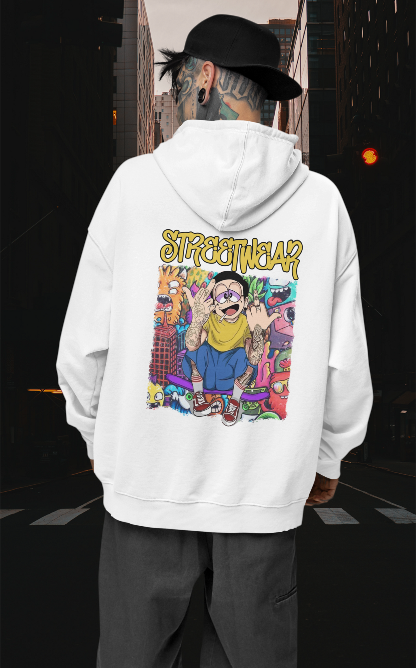 STREETWEAR FY Streetwear Backprint - Slammer Organic Oversized Unisex Hoodie Adult SH