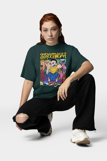 STREETWEAR FY Streetwear Front Print - Freestyler Organic Oversized Unisex T-Shirt Adult SH