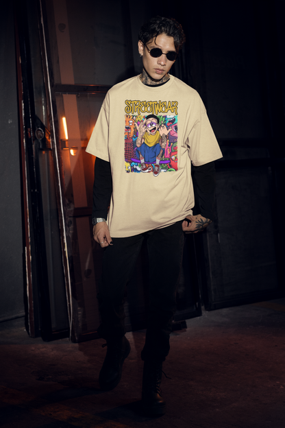 STREETWEAR FY Streetwear Front Print - Freestyler Organic Oversized Unisex T-Shirt Adult SH