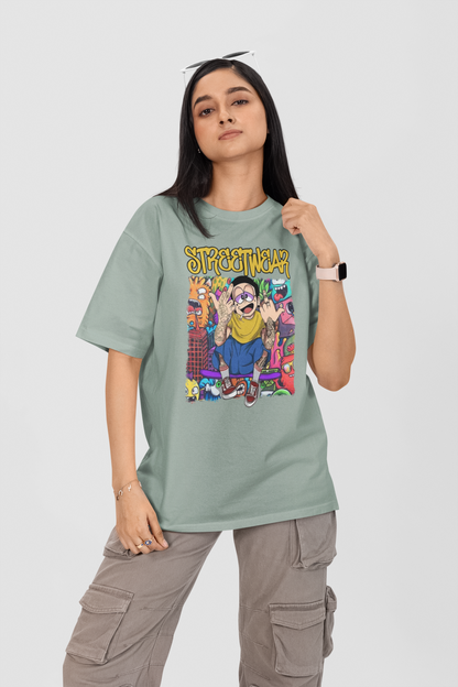 STREETWEAR FY Streetwear Front Print - Freestyler Organic Oversized Unisex T-Shirt Adult SH